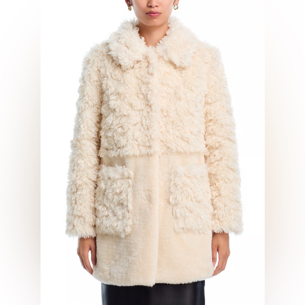 Aqua Teddy Faux Fur Jacket. NWT Size S - Picture 2 of 8
